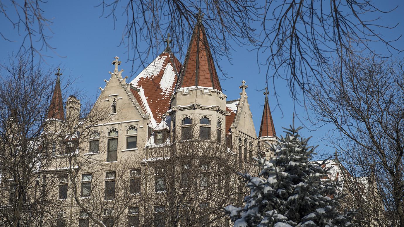 Foster Hall in the Winter